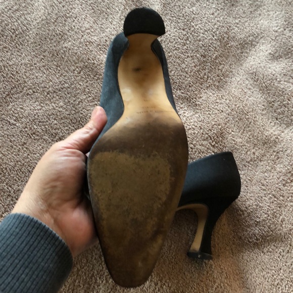 Evening satin Black heels vintage 11m - Picture 5 of 6